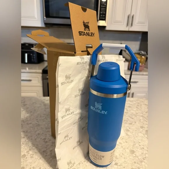 NWT & box STANLEY 30oz Stainless Steel Iceflow Fast Flow Tumbler, azure blue - Picture 3 of 16